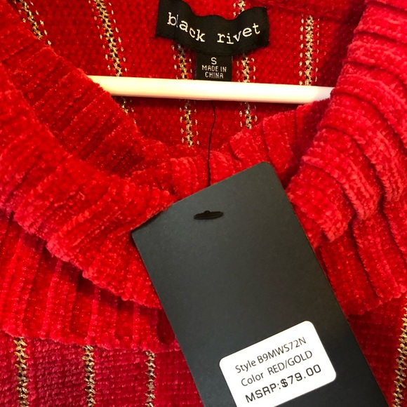 NWT Black Rivet Red Cover Up Jacket Warm Coat Top - Picture 6 of 8